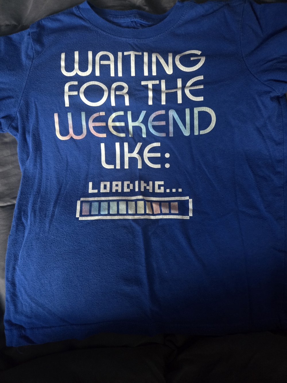 wonder nation Royal Blue Short-Sleeve Graphic Tee - Waiting for the Weekend